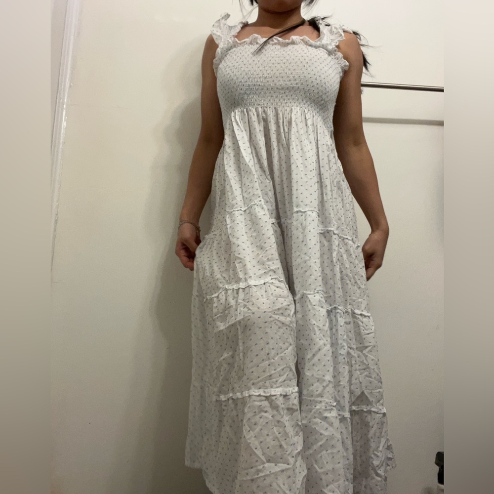 M26 Hill House Maxi Blue and White Dress